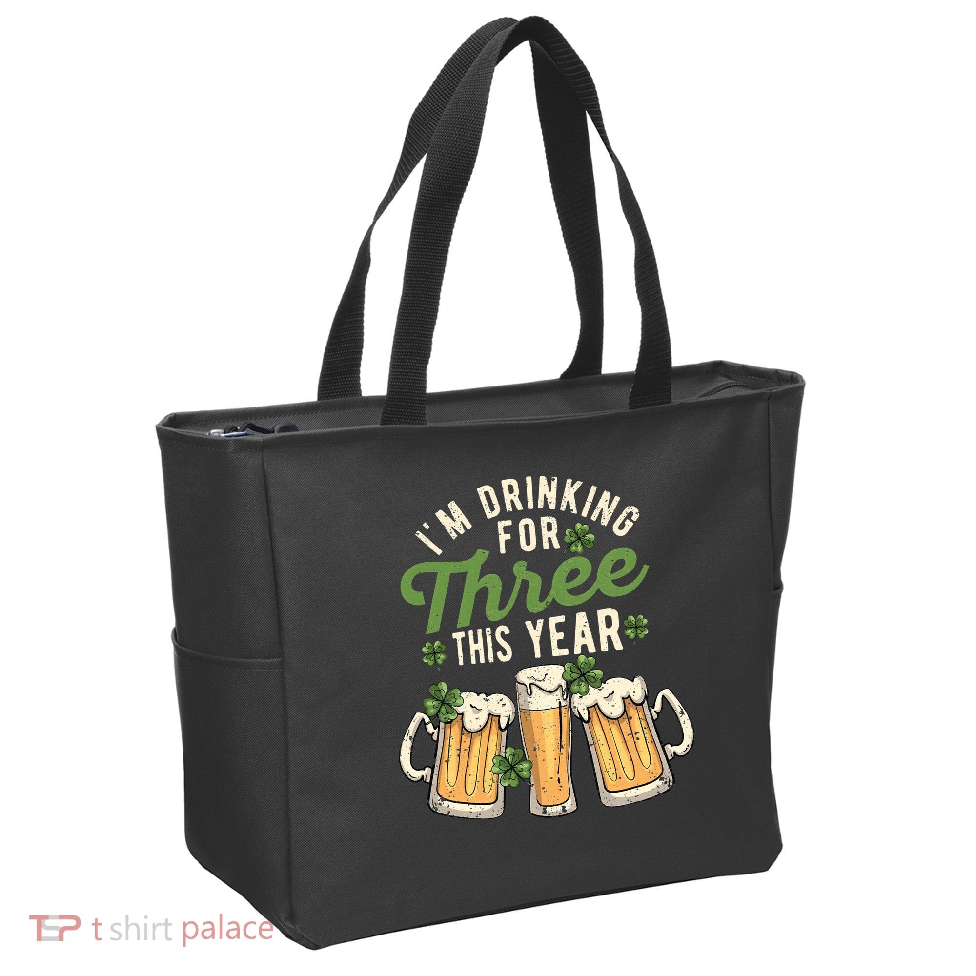I'm Drinking For Three This Year St Patricks Day Pregnancy Tote Bag