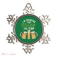 I'm Drinking For Three This Year St Patricks Day Pregnancy Ornament thumb 0