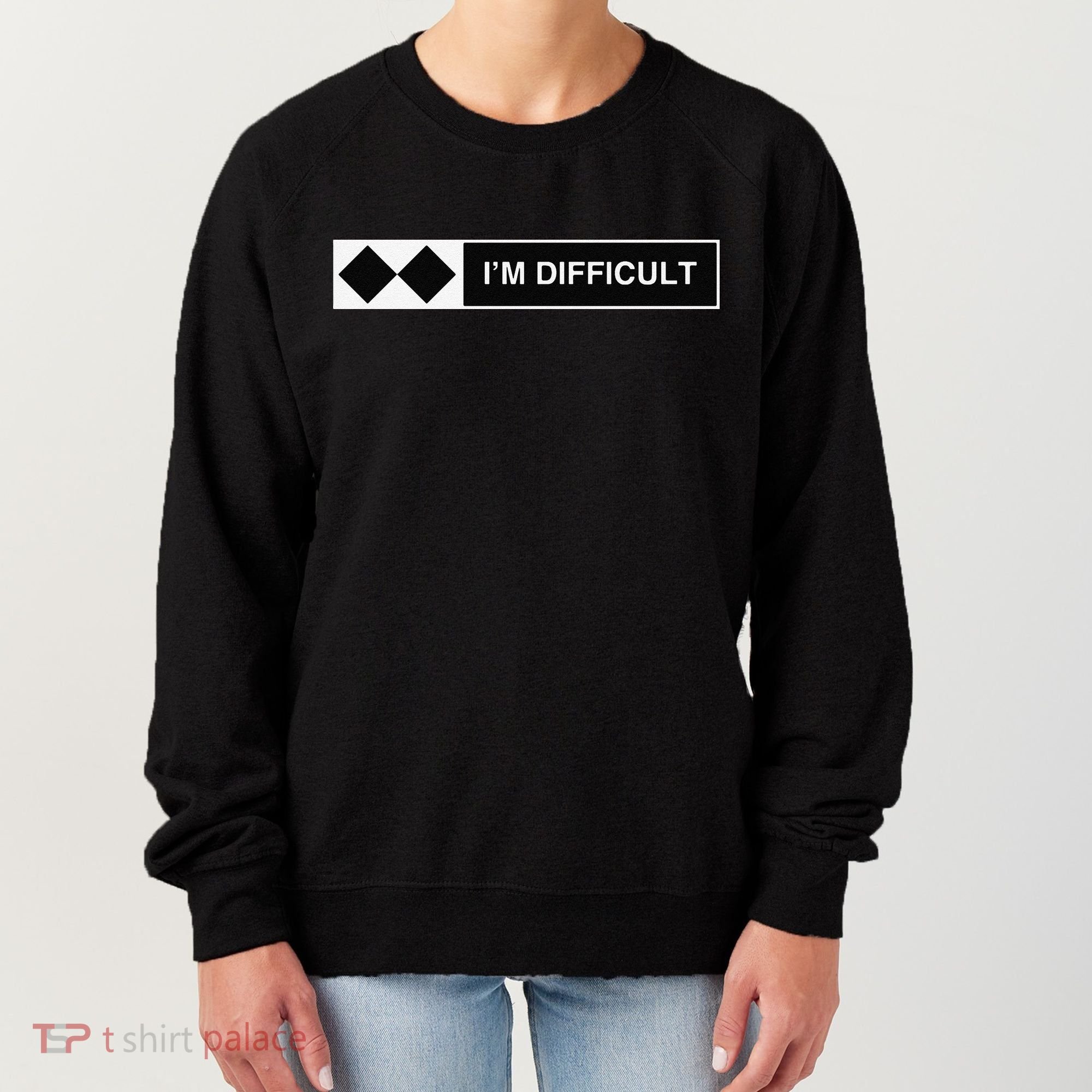 I'm Difficult Funny Double Black Diamonds Ski Snowboard Women's Sweatshirt