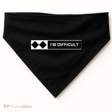 I'm Difficult Funny Double Black Diamonds Ski Snowboard USA-Made Doggie Bandana