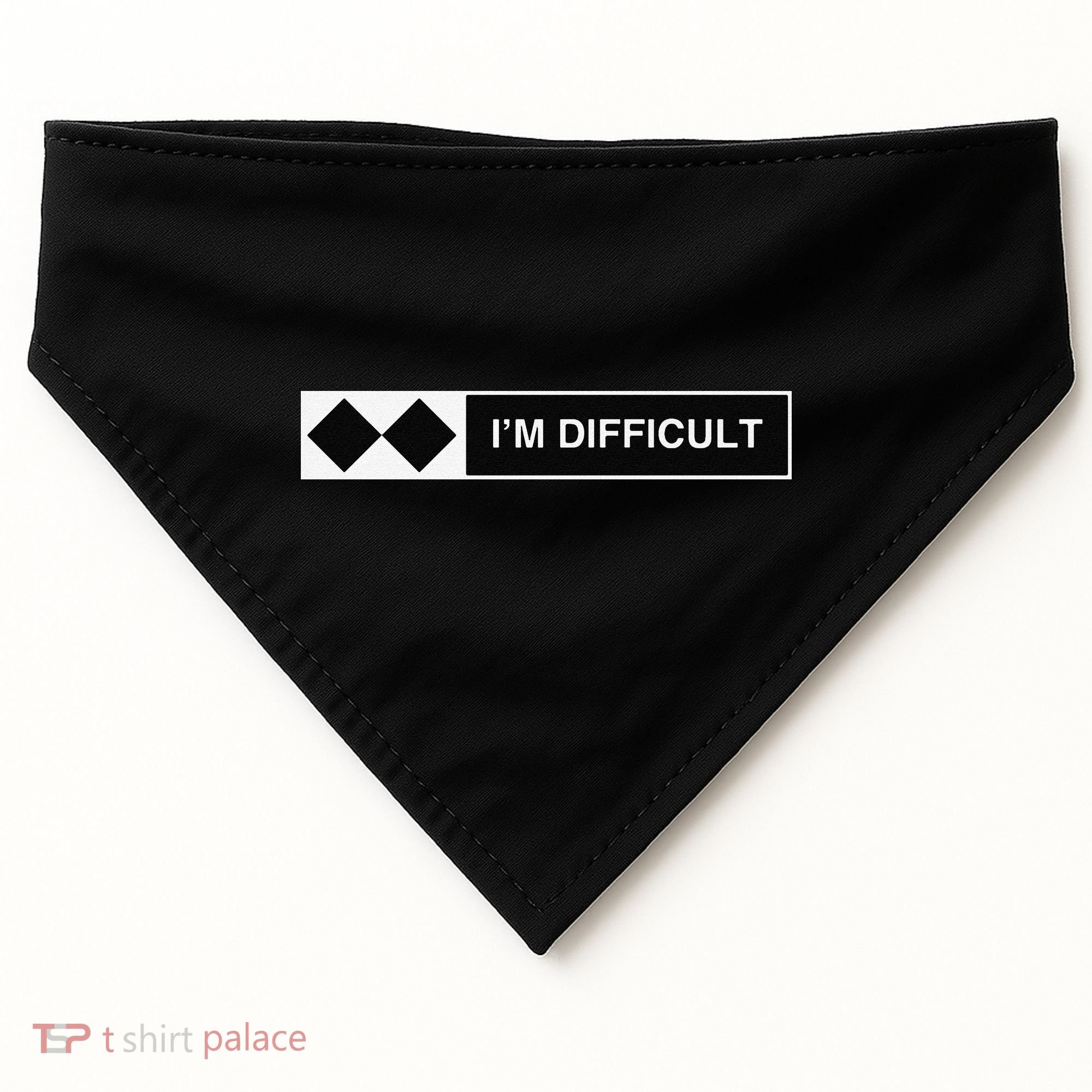 I'm Difficult Funny Double Black Diamonds Ski Snowboard USA-Made Doggie Bandana