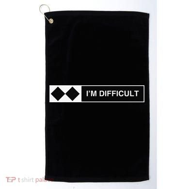 I'm Difficult Funny Double Black Diamonds Ski Snowboard Golf Towel