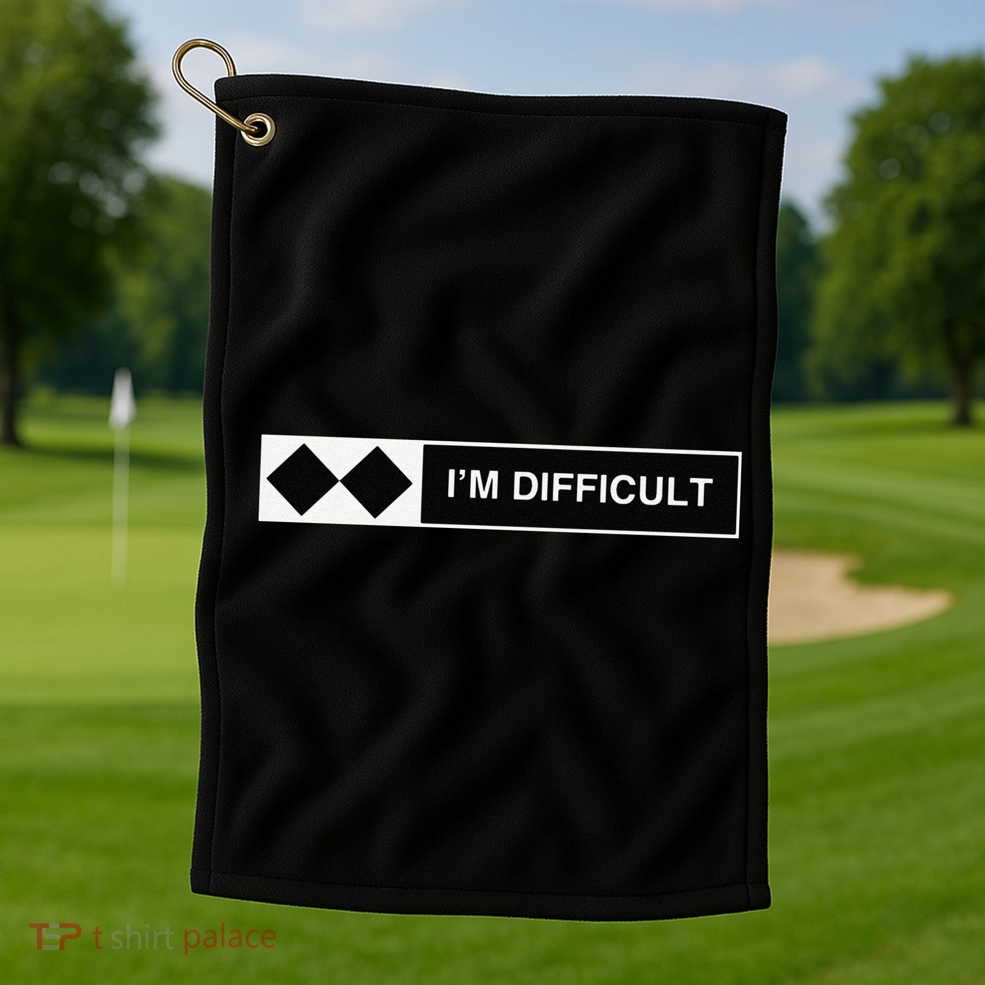 I'm Difficult Funny Double Black Diamonds Ski Snowboard Golf Towel