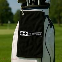 I'm Difficult Funny Double Black Diamonds Ski Snowboard Golf Towel thumb 2