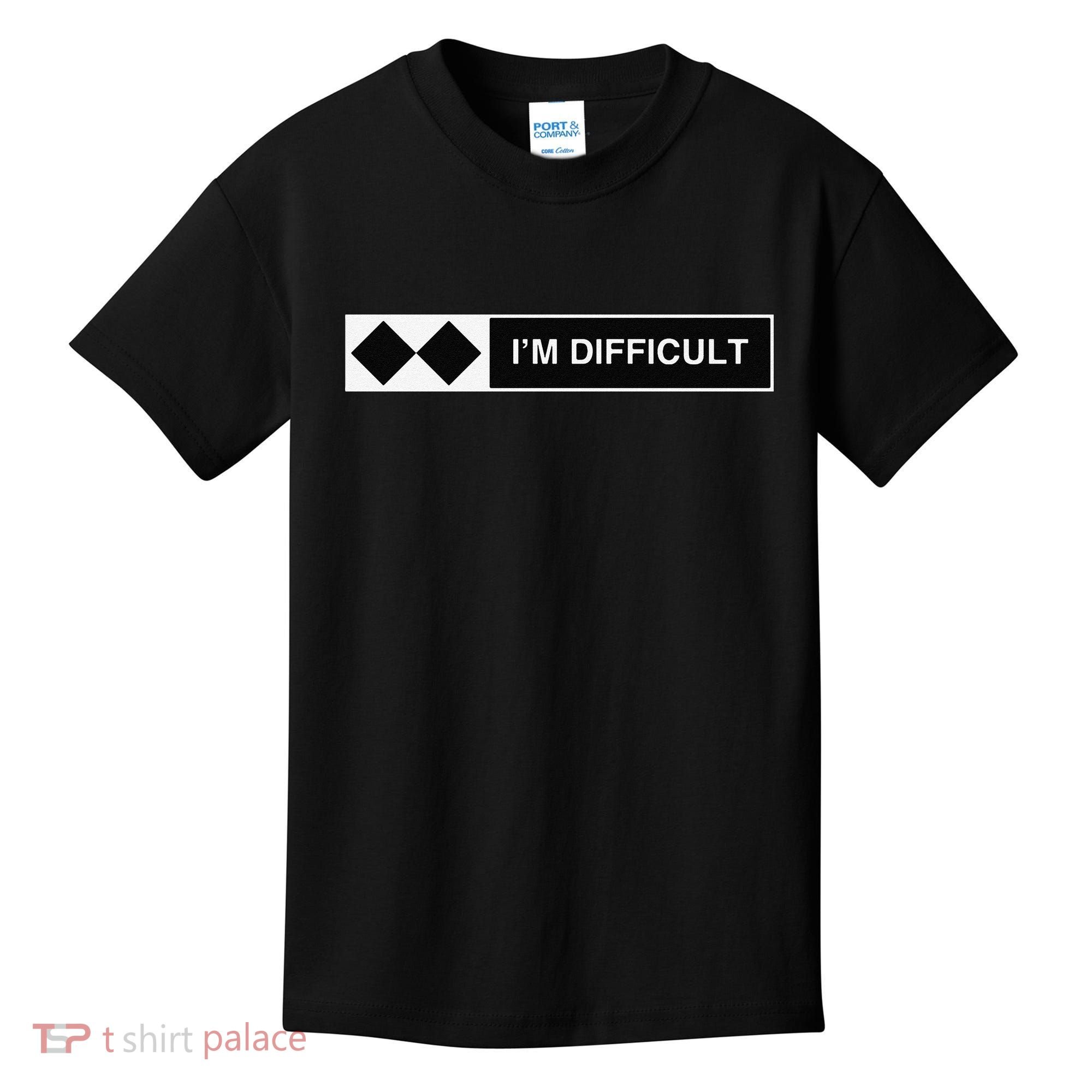 I'm Difficult Funny Double Black Diamonds Ski Snowboard Kids T-Shirt