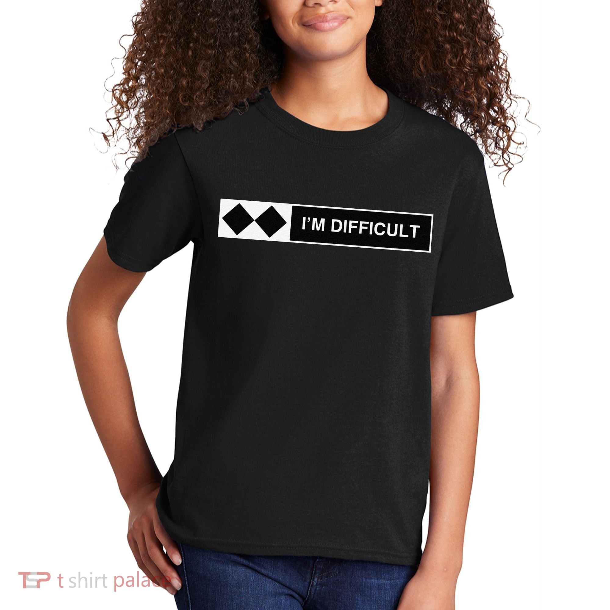 I'm Difficult Funny Double Black Diamonds Ski Snowboard Kids T-Shirt
