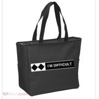 I'm Difficult Funny Double Black Diamonds Ski Snowboard Tote Bag thumb 2