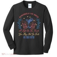 If Drink Fifth On The Fourth May Not Go Forth On The Fifth Kids Long Sleeve Shirt thumb 0
