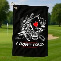I Dont Fold Cool Texas Hold Em Poker Gambler Golf Towel thumb 1