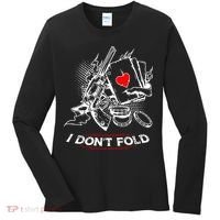 I Dont Fold Cool Texas Hold Em Poker Gambler Women's Long Sleeve Shirt thumb 0