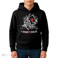 I Dont Fold Cool Texas Hold Em Poker Gambler Kids Hoodie thumb 4