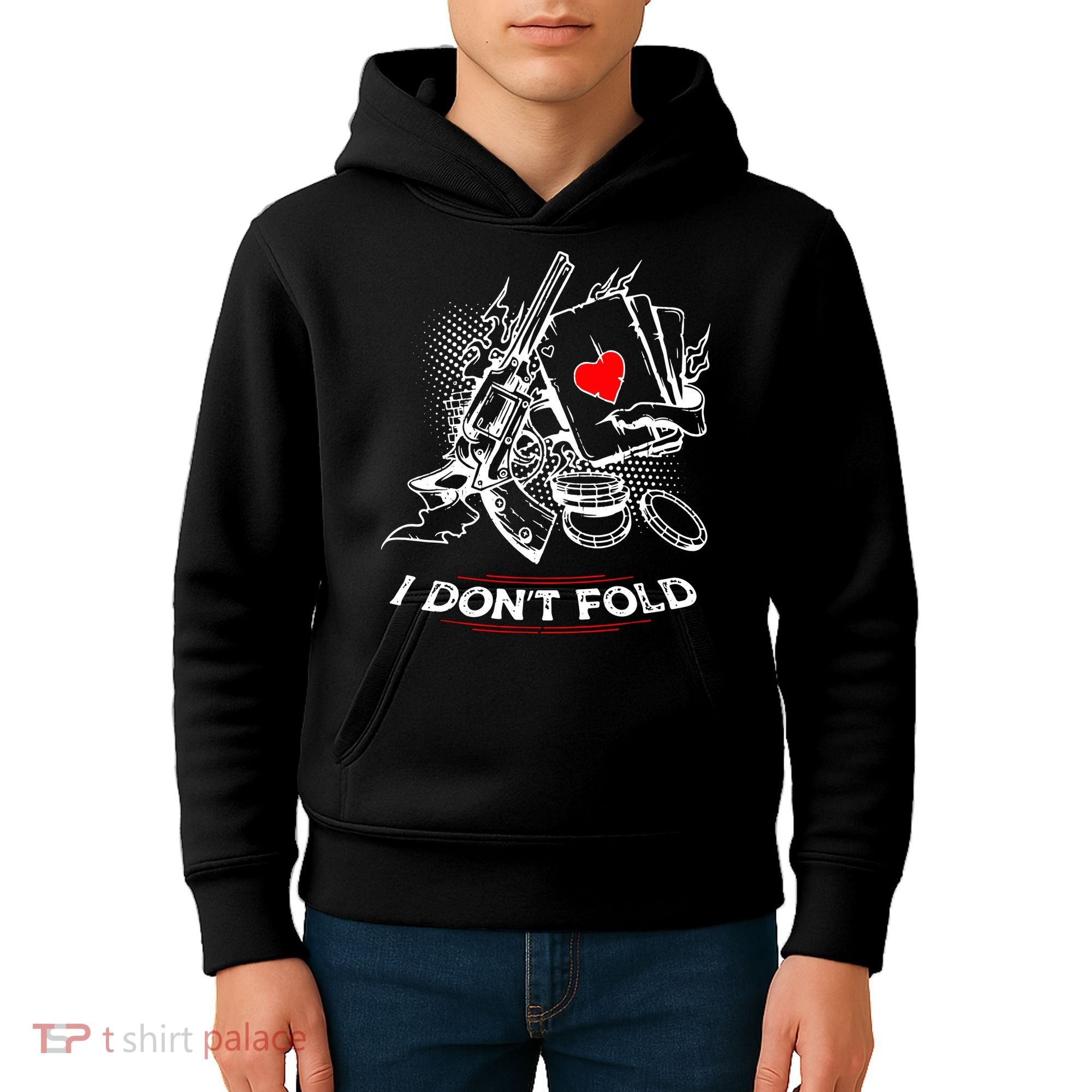 I Dont Fold Cool Texas Hold Em Poker Gambler Kids Hoodie