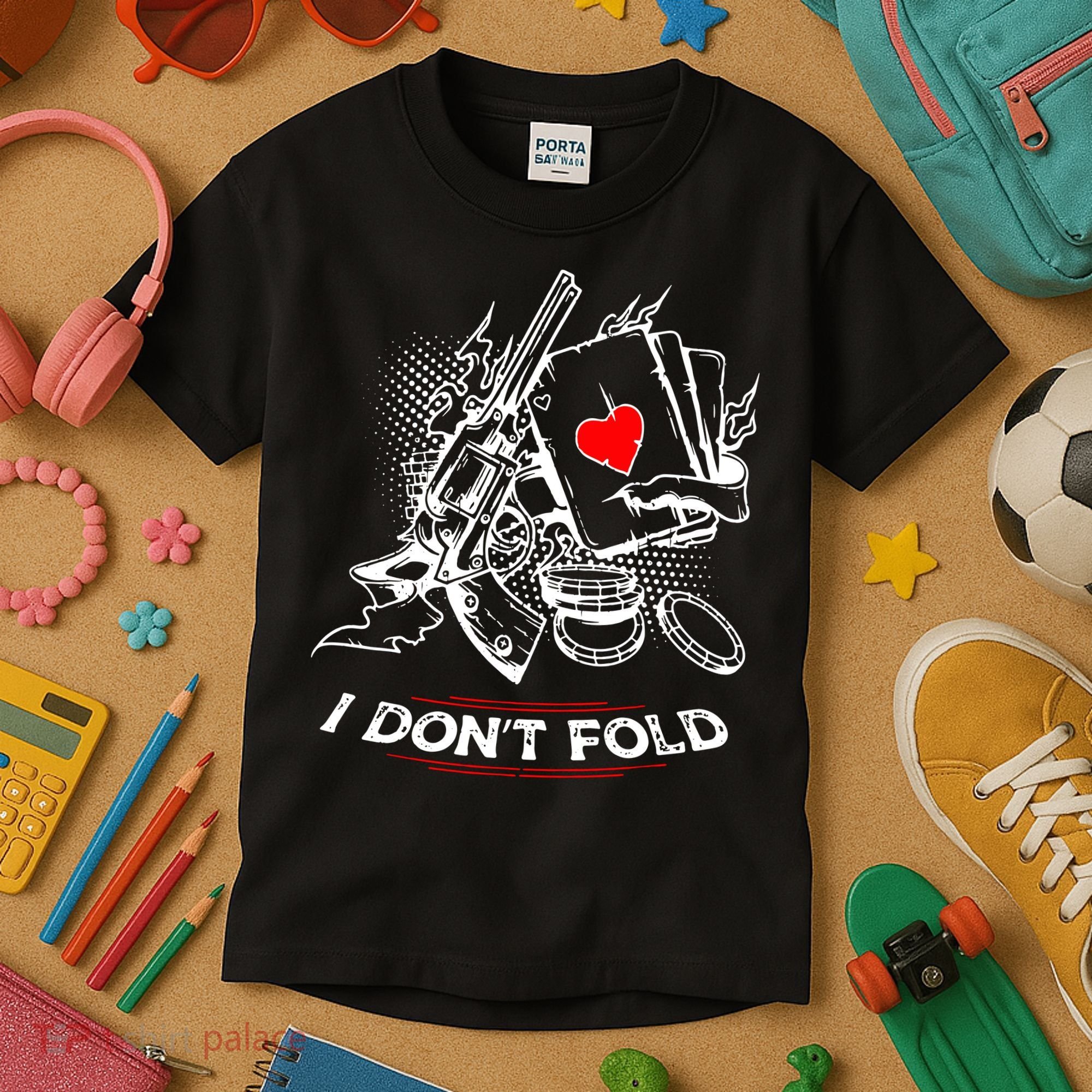 I Dont Fold Cool Texas Hold Em Poker Gambler Kids T-Shirt