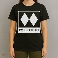 I'm Difficult Funny Double Black Diamonds Ski Snowboard T-Shirt thumb 4