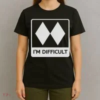 I'm Difficult Funny Double Black Diamonds Ski Snowboard T-Shirt thumb 4