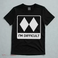 I'm Difficult Funny Double Black Diamonds Ski Snowboard T-Shirt thumb 5