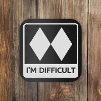 I'm Difficult Funny Double Black Diamonds Ski Snowboard Coaster thumb 0