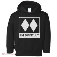 I'm Difficult Funny Double Black Diamonds Ski Snowboard Toddler Hoodie thumb 0