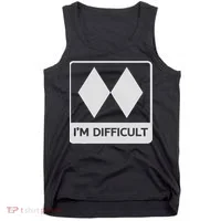 I'm Difficult Funny Double Black Diamonds Ski Snowboard Tank Top thumb 0