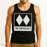 I'm Difficult Funny Double Black Diamonds Ski Snowboard Tank Top thumb 3