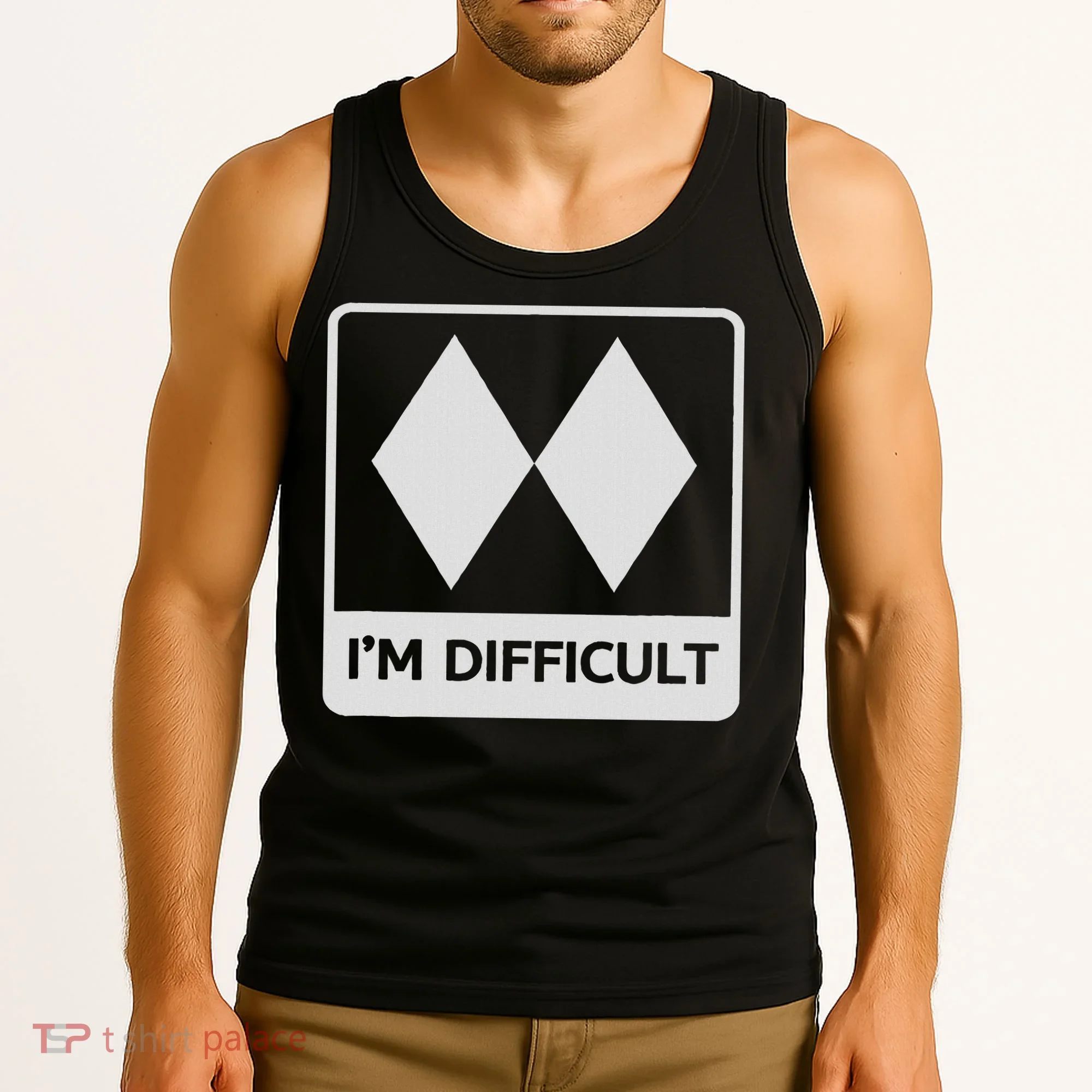 I'm Difficult Funny Double Black Diamonds Ski Snowboard Tank Top