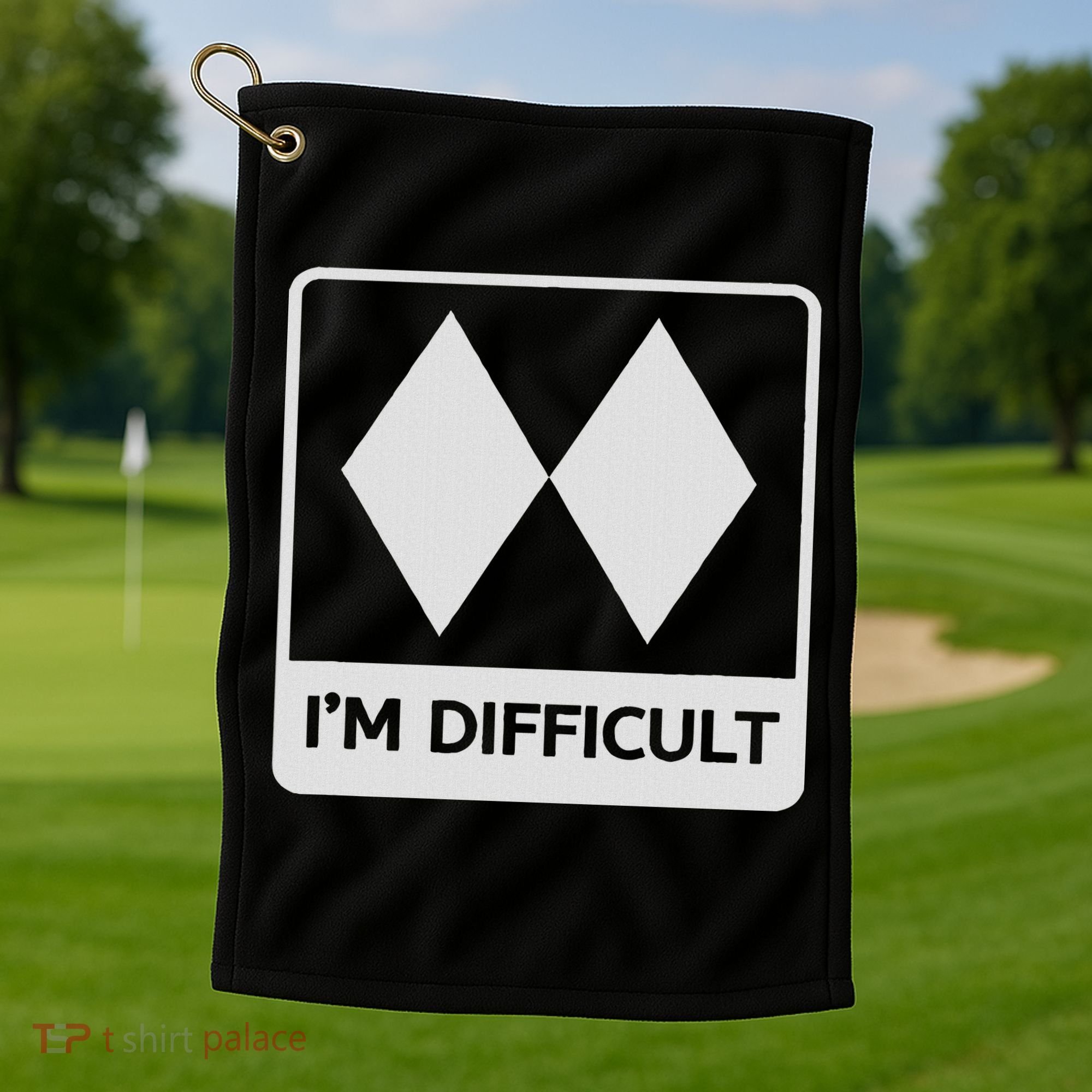 I'm Difficult Funny Double Black Diamonds Ski Snowboard Golf Towel