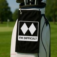 I'm Difficult Funny Double Black Diamonds Ski Snowboard Golf Towel thumb 2