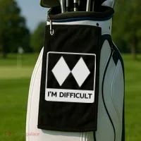 I'm Difficult Funny Double Black Diamonds Ski Snowboard Golf Towel thumb 2