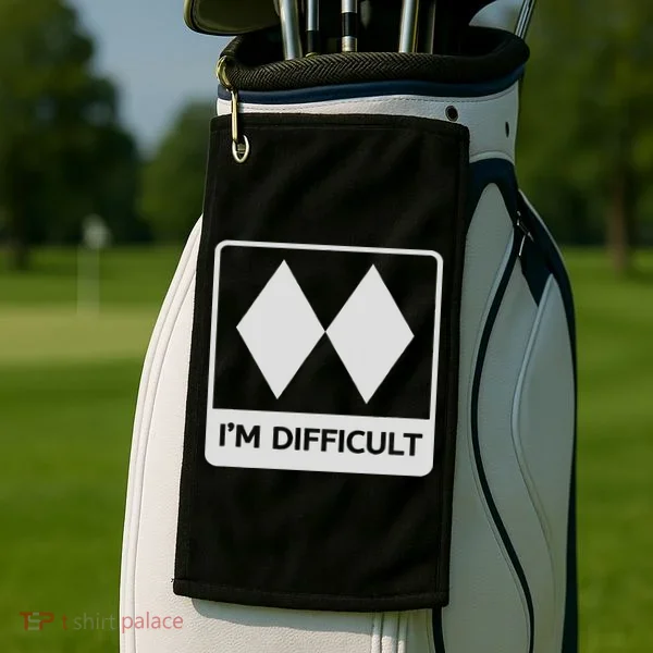 I'm Difficult Funny Double Black Diamonds Ski Snowboard Golf Towel