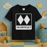I'm Difficult Funny Double Black Diamonds Ski Snowboard Toddler T-Shirt thumb 3