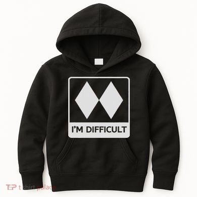 I'm Difficult Funny Double Black Diamonds Ski Snowboard Kids Hoodie