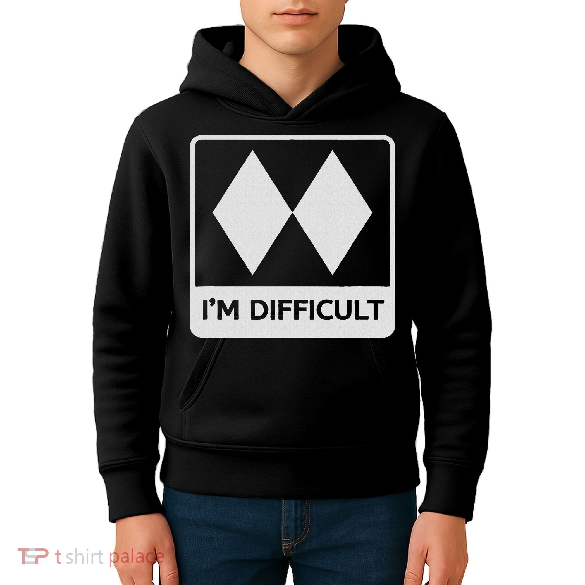 I'm Difficult Funny Double Black Diamonds Ski Snowboard Kids Hoodie