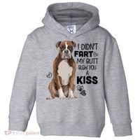 I Didnt Fart My Butt Blew You A Kiss Boxer Dog Toddler Hoodie thumb 0