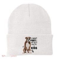 I Didnt Fart My Butt Blew You A Kiss Boxer Dog Beanie thumb 0