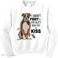 I Didnt Fart My Butt Blew You A Kiss Boxer Dog Kids Sweatshirt thumb 0