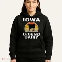 Iowa Dairy Farmer Legend Dairy Cow Cattle Funny Retro Sunset Hoodie thumb 5