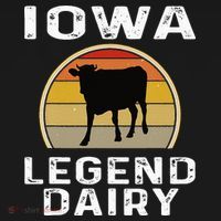 Iowa Dairy Farmer Legend Dairy Cow Cattle Funny Retro Sunset Long Sleeve Shirt thumb 2