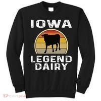 Iowa Dairy Farmer Legend Dairy Cow Cattle Funny Retro Sunset Sweatshirt thumb 0