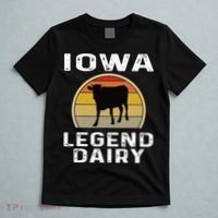 Iowa Dairy Farmer Legend Dairy Cow Cattle Funny Retro Sunset T-Shirt thumb 5