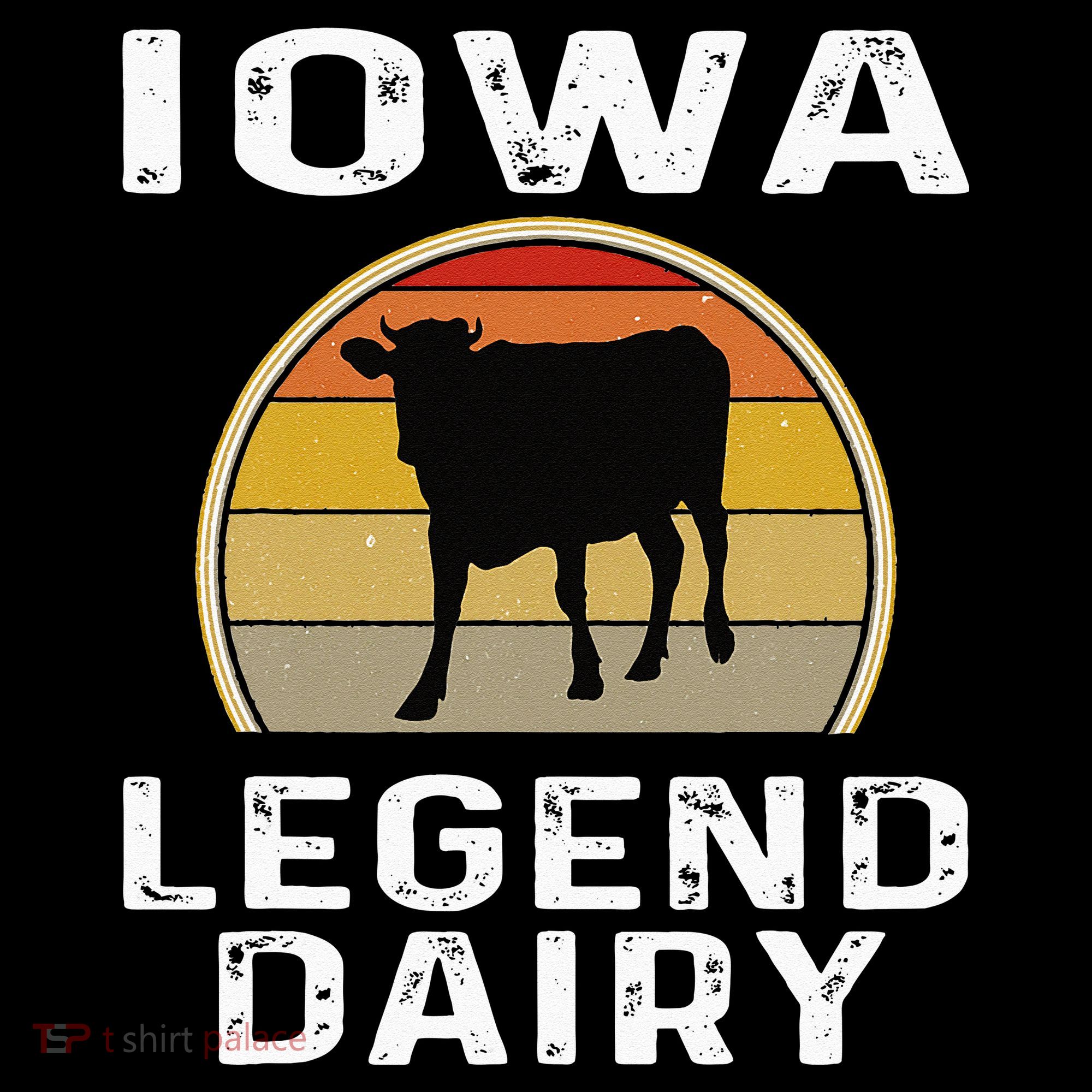 Iowa Dairy Farmer Legend Dairy Cow Cattle Funny Retro Sunset Women's Hoodie