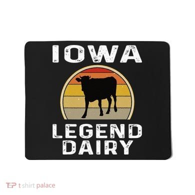 Iowa Dairy Farmer Legend Dairy Cow Cattle Funny Retro Sunset Mousepad