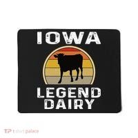 Iowa Dairy Farmer Legend Dairy Cow Cattle Funny Retro Sunset Mousepad thumb 0