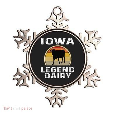 Iowa Dairy Farmer Legend Dairy Cow Cattle Funny Retro Sunset Ornament