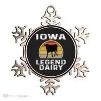 Iowa Dairy Farmer Legend Dairy Cow Cattle Funny Retro Sunset Ornament thumb 0