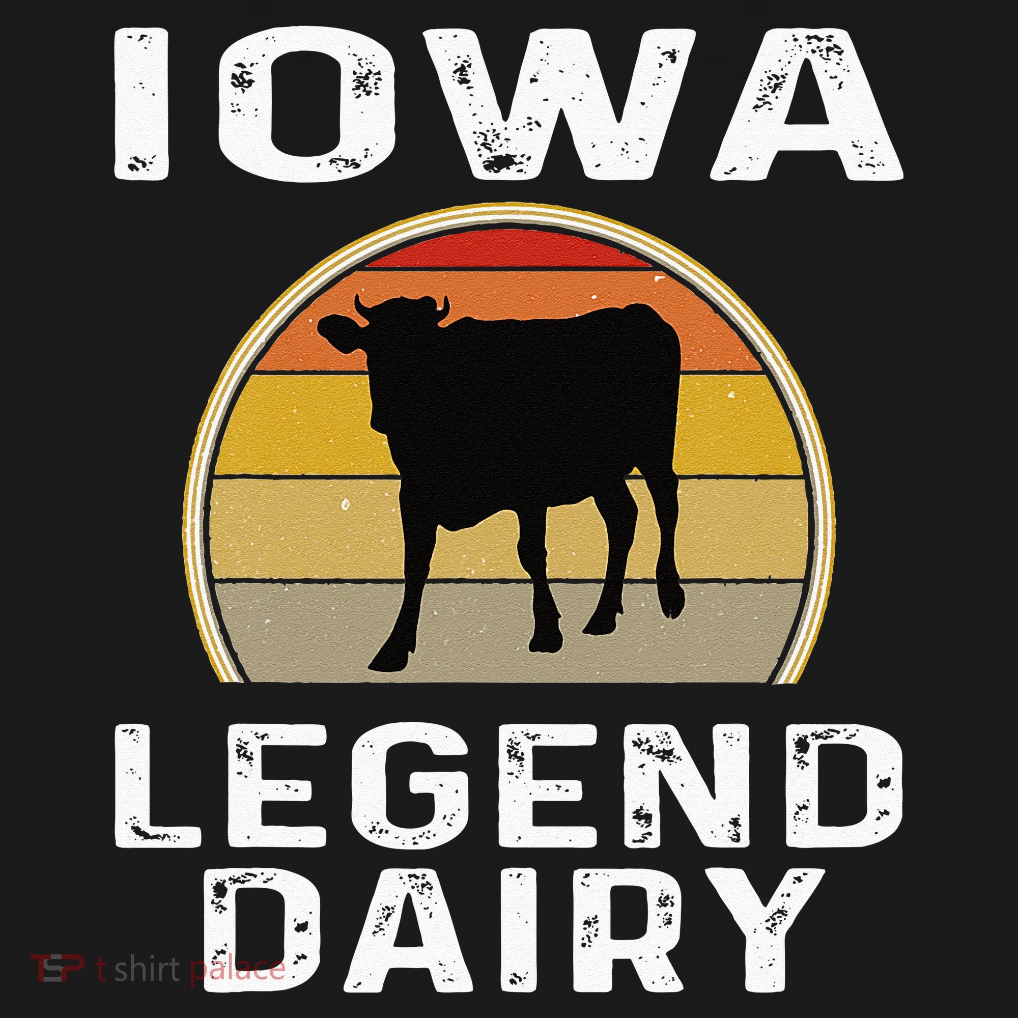 Iowa Dairy Farmer Legend Dairy Cow Cattle Funny Retro Sunset Baby Bodysuit