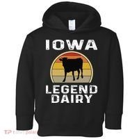 Iowa Dairy Farmer Legend Dairy Cow Cattle Funny Retro Sunset Toddler Hoodie thumb 0
