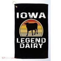 Iowa Dairy Farmer Legend Dairy Cow Cattle Funny Retro Sunset Golf Towel thumb 0