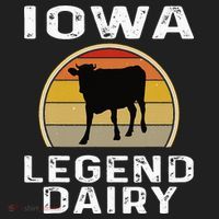 Iowa Dairy Farmer Legend Dairy Cow Cattle Funny Retro Sunset Golf Towel thumb 3