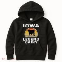 Iowa Dairy Farmer Legend Dairy Cow Cattle Funny Retro Sunset Kids Hoodie thumb 0