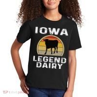 Iowa Dairy Farmer Legend Dairy Cow Cattle Funny Retro Sunset Kids T-Shirt thumb 2
